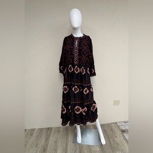 Philosophy Midi Dress Folk Vibe Boho Relaxed Flowy Romantic Size M NWT